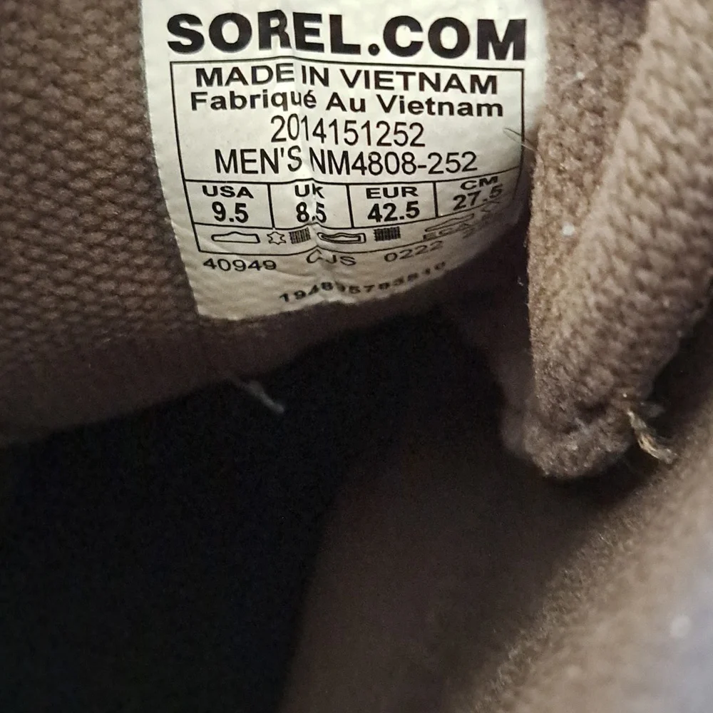 Sorel Mens Explorer Mission Waterproof Taupe Grey Suede Hiking/Active‎ Boots 9.5